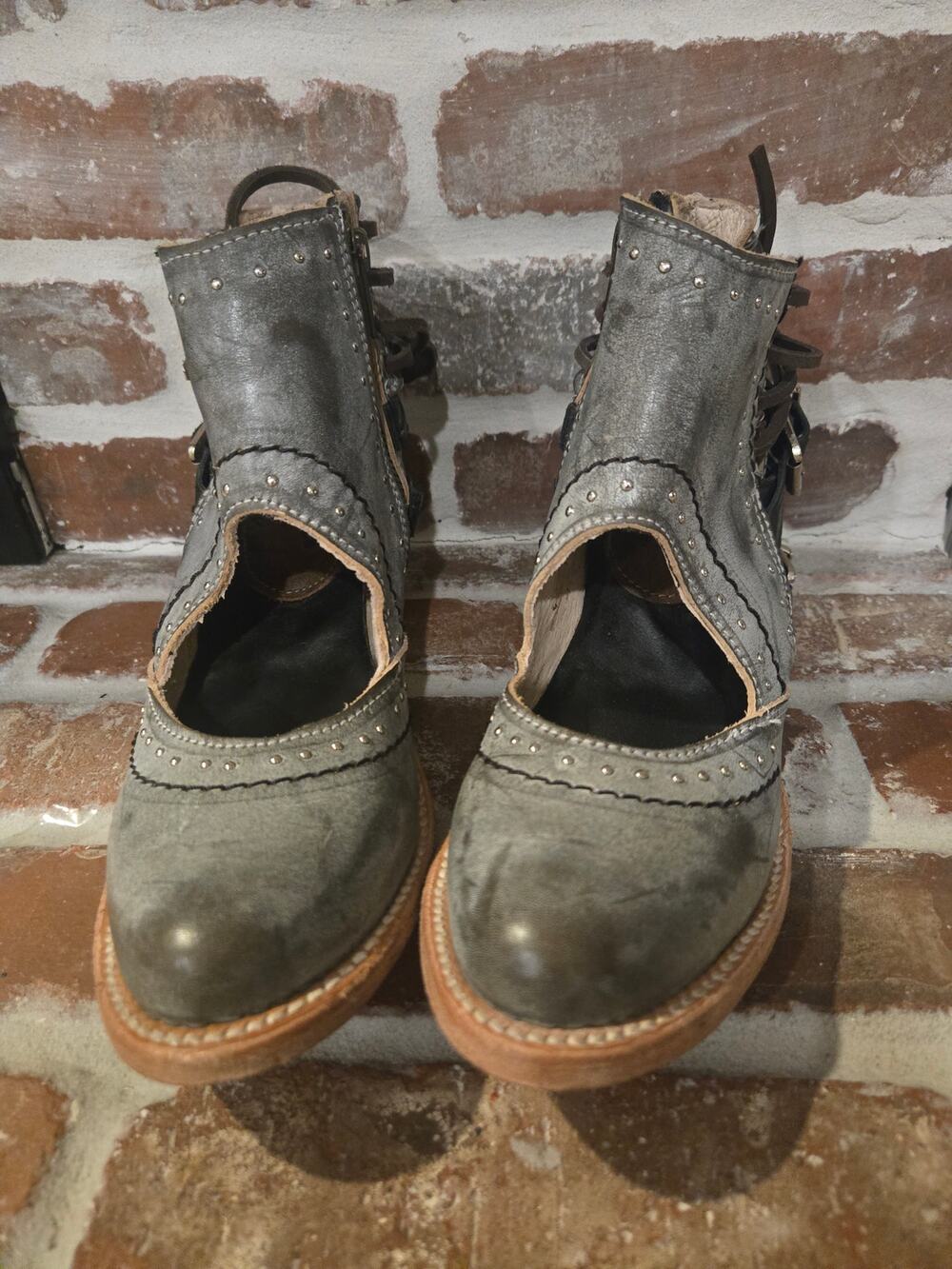 Freebird "Desert" Studded Leather Cutout Booties